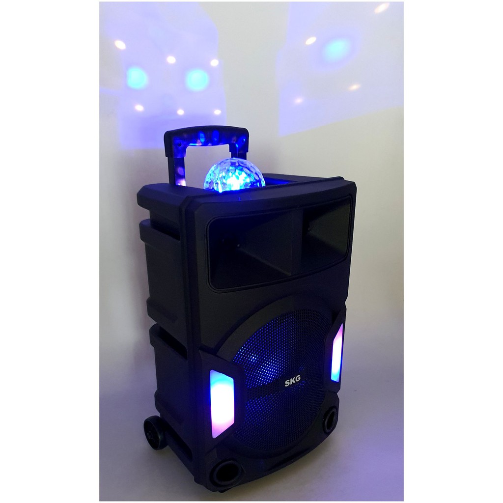 SKG ลำโพงล้อลาก 12 นิ้ว 6000 W ไฟวิบวับ ปิด-เปิดไฟได้ รุ่น AV-1000 BT12 สีดำ มีไมค์ลอยในตัว 1ตัว - รูปที่ 3