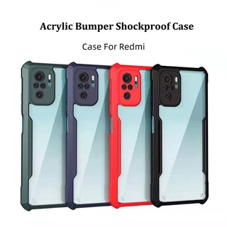 เคสโทรศัพท์อะคริลิคใสกันกระแทกสําหรับ Xiaomi Redmi Note 11 Pro 11s 10 5G 10s 9 9T 9s 9A 9C