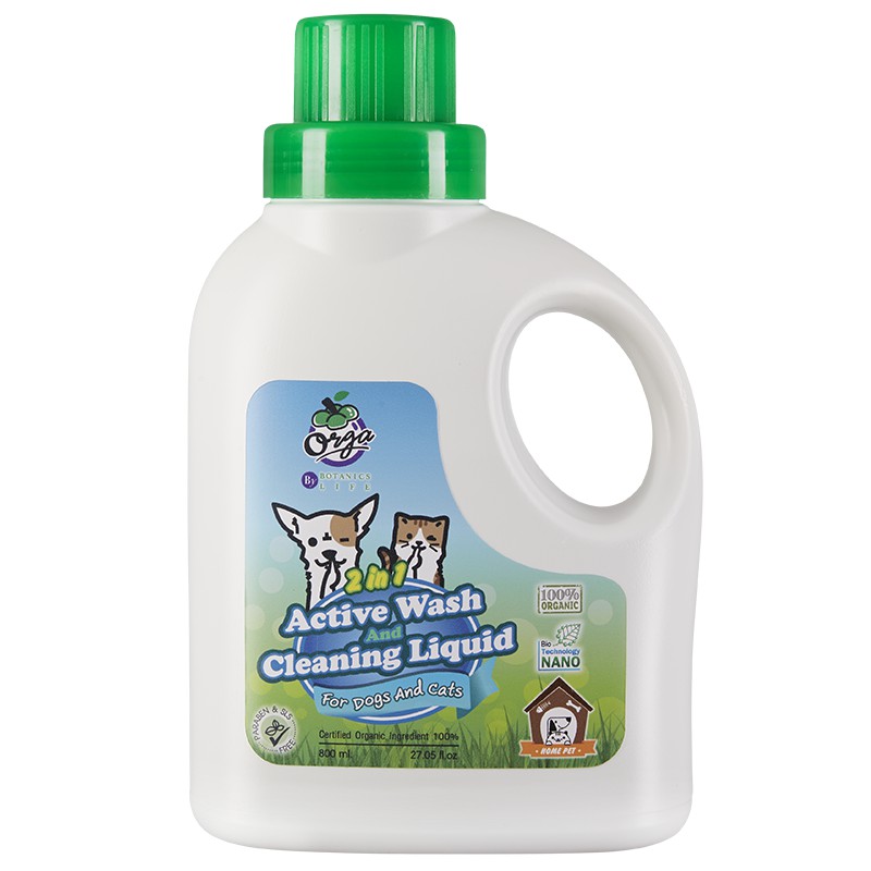 Orga Active Wash & Cleaning Liquid 800 ml. (for Dogs & Cats)