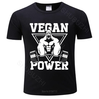 GILDAN ขายดี เสื้อยืดผ้าฝ้าย 100% พิมพ์ลายกอริลล่า Vegan Power แฟชั่นฤดูร้อน สําหรับผู้ชายSize S-5XL