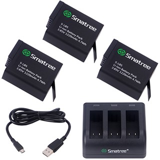 Smatree 3-Channel Charger+3xBatterries for GoPro Hero 5/ Hero 6/ Hero 7