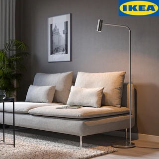 IKEA VIRRMO วีร์มู โคมไฟพื้น/โคมไฟอ่านหนังสือ, ชุบนิกเกิล145 ซม.ใช้หลอด LED GU10