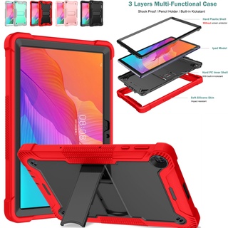 Shockproof Kids Case Huawei Matepad T8 8.0 inch 2020 Matepad T10S 10.1" T10 9.7 inch With stand 3 Layer Protection Heavy Duty Rugged Soft Silicone+Hard Plastic Tablet Case Cover