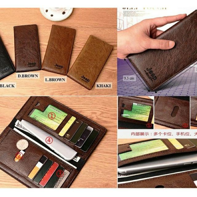 CT&K SHOP {VP40} [MEN WALLET] MENS WALLET CLUTCH LONG PURSE JEEP BULUO 3 VARIATION COLOUR