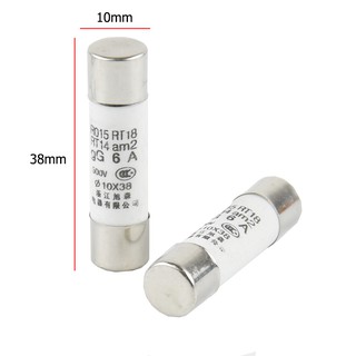 CYLINDRICAL CONTACT CAPS FUSE ฟิวส์ ฟิวส์หลอดกระเบื้อง ฟิวส์เซรามิก ฟิวส์กระบอก ขนาด10x38mm. 500V