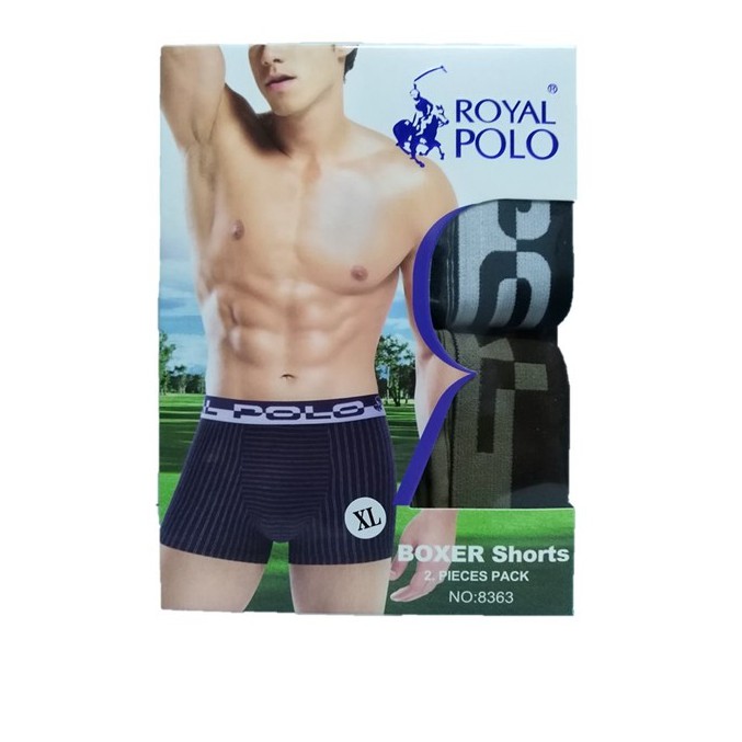 ROYAL POLO BOXER กางเกงขาสั้น 2 ชิ้น/กล่อง (8363)