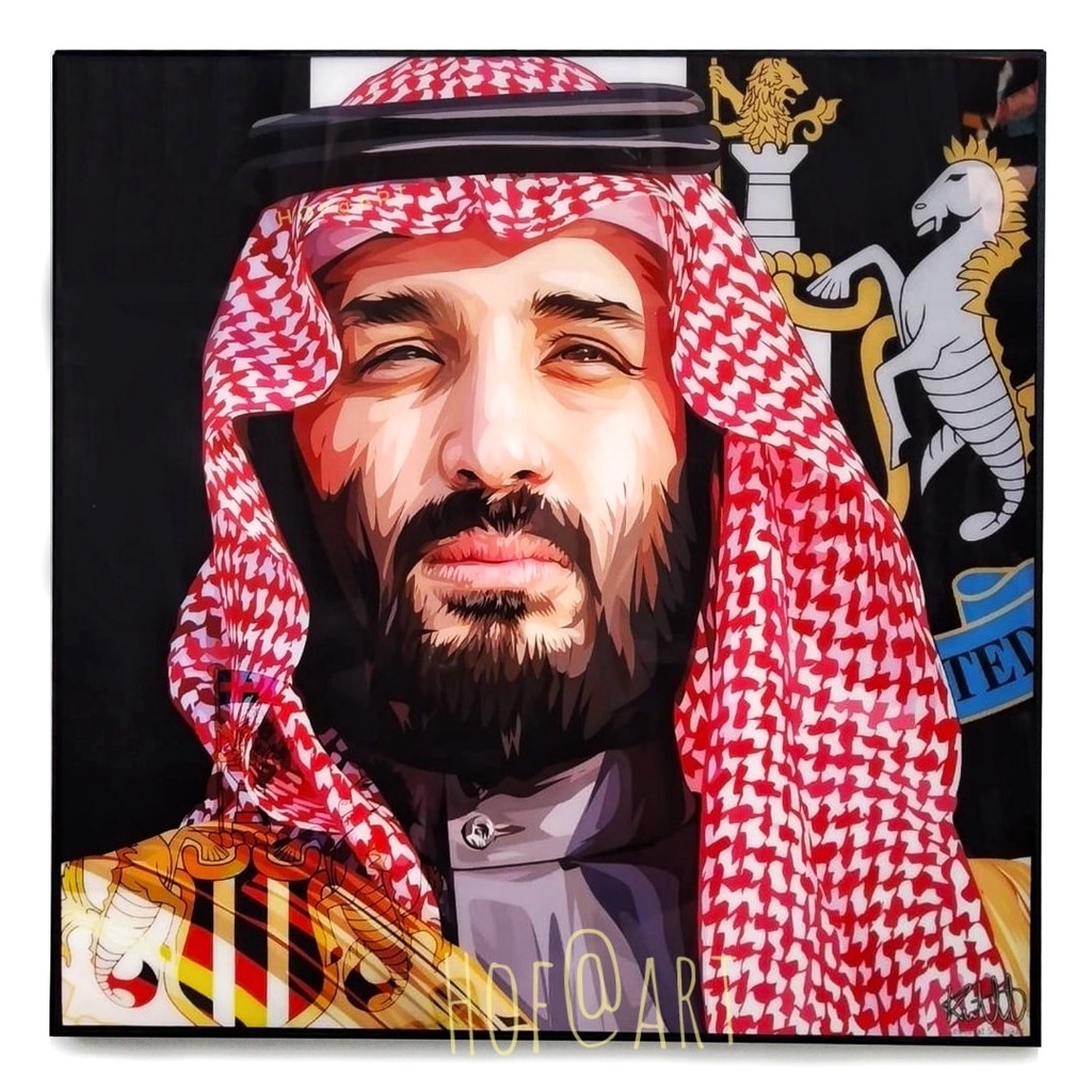 รูปภาพ Mohammed bin Salman โมฮัมเหม็ด บิน ซัลมาน เจ้าชายซาอุดีอาระเบีย รูปภาพ​ติด​ผนัง​ pop art​ กรอ