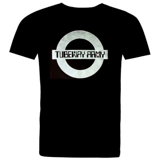 T-shirt  เสื้อยืดแขนสั้น พิมพ์ลายโลโก้ Tubeway Army Gary Numan 1978 สีเงิน DIY สําหรับผู้ชาย เสื้อยืด ผ้าฝ้าย สีดําS-5XL