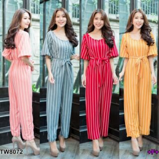 Jumpsuit จั๊มสูทขายาว แขนบอลลูน ซิปหน้าสวม