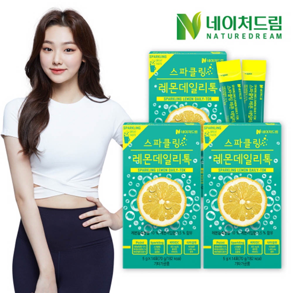 [Nature Dream] Daily Tok Sparkling Lemon Beverage Mix / 5 กรัม x 14 แท่ง / วิตามินซี + ใยอาหาร