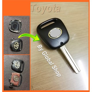 กรอบกุญแจ Toyota key ดอกแบบร่องกลาง ปุ่มกดด้านข้าง พร้อมโลโก้ โตโยต้า (พร้อมส่ง)🔥โค้ด NEWFLIP0000 ลด 80 บาท🔥