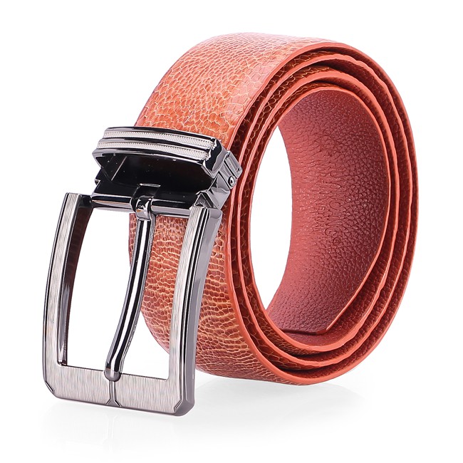 เข็มขัดผู้ชาย Huy Hoang หนังนกกระจอกเทศ 4P ปลายเข็มทองเรียบ HP4432