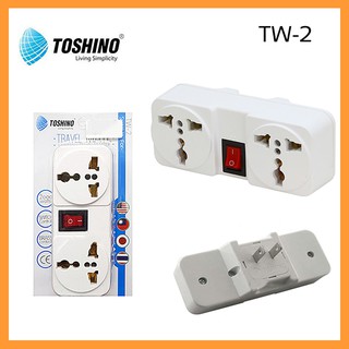 TOSHINO TW-2 ปลั๊กไฟแบบพกพา ปลั๊กคู่.