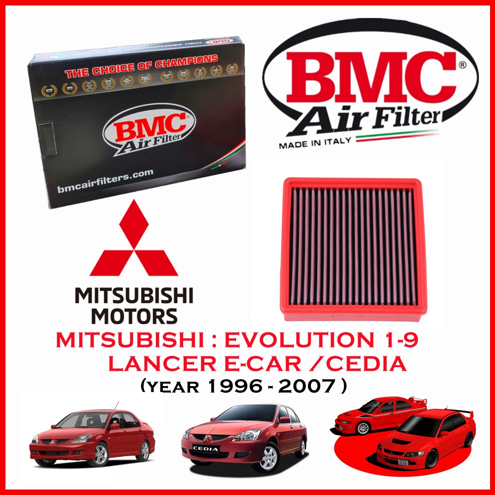 BMC Airfilters® (ITALY)🇮🇹 กรองอากาศแต่ง สำหรับ Mitsubishi:EVO 1-9 / Lancer E-Car / Cedia (1996-2007)