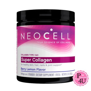 Neocell Super Collagen Type 1&amp;3 Berry Lemon 190g. คอลลาเจน 6,600 มก.รสเบอร์รี่เลมอน บำรุงผิวได้ง่ายเพียงชงดื่ม