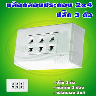 บล็อกลอย ขนาด 2x4 นิ้ว พร้อม ปลั๊ก 3 ตัว (G-04)