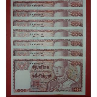 ธนบัตรแบบ 12 ชนิดราคา 100 บาท ไม่ผ่านการใช้งานสวย  ขายราคาถูก