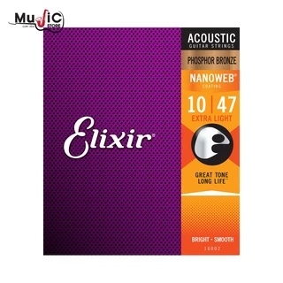 [ของแท้100%] Elixir Phosphor Bronze NANOWEB COATING สายกีต้าร์โปร่ง สายเคลือบกันสนิม