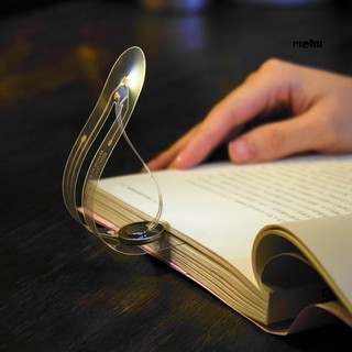 เบา❤Creative LED Ultra-slim Mini Bookmark Light Bending Book Reading Nightlight