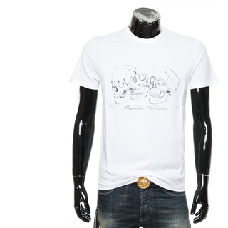 เสื้อยืดแขนสั้น พิมพ์ลายหัวกะโหลก ALEXANDER McQueen McQueen สําหรับผู้ชาย 662548 Qrz62