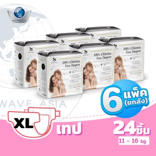 Applecrumby Chlorine Free ผ้าอ้อมแบบเทป ไซส์ XL 24ชิ้น ( ยกลัง 6แพ็ค )