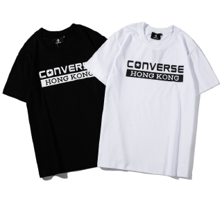 CONVERSE เสื้อยืดแขนสั้น ระบายอากาศได้ดี สวมใส่สบาย แฟชั่นฤดูร้อน สําหรับผู้ชาย และผู้หญิง