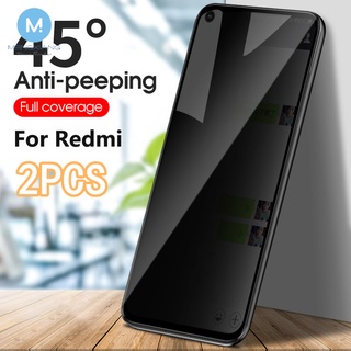 ฟิล์มกระจกนิรภัยกันรอยหน้าจอ กันแอบส่อง สําหรับ Xiaomi Redmi Note A1 12 11 11S 10 9 9S 8 7 10S 9A 9T 9T 10T Poco X3 2 ชิ้น