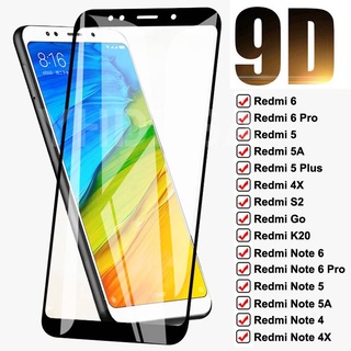 ฟิล์มกระจกนิรภัยกันรอยหน้าจอ 9D สําหรับ Xiaomi Redmi 5 Plus 5A 6 6A 4X S2 Go K20 Redmi Note 6 5 5A 4 4X