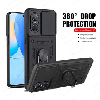 Slide Window Camera Armor Cover For Huawei Nova 9 SE Case Hauwei Nova9 9SE Nova9SE Car Magnetic Holder Stand Shockproof Fundas