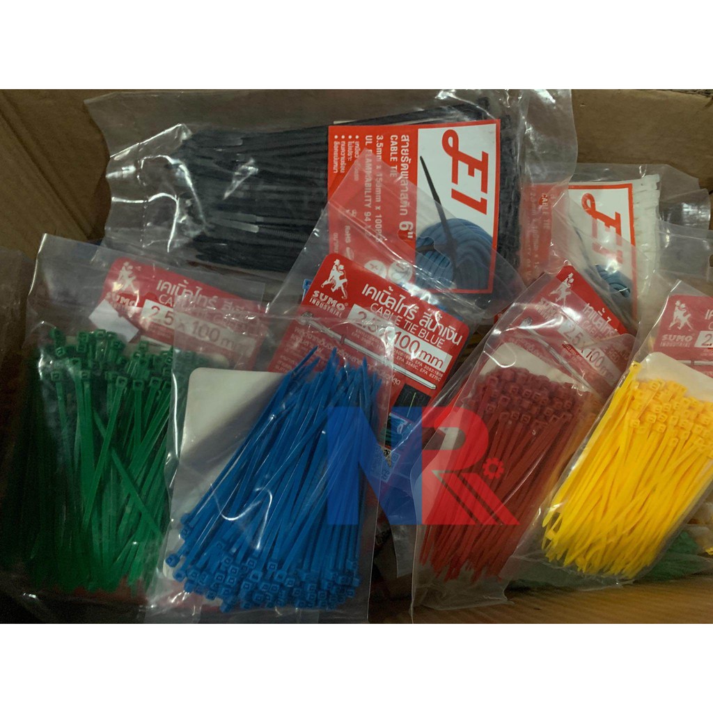 Cable Tire สายรัดพลาสติก 4 นิ้ว หลากสี