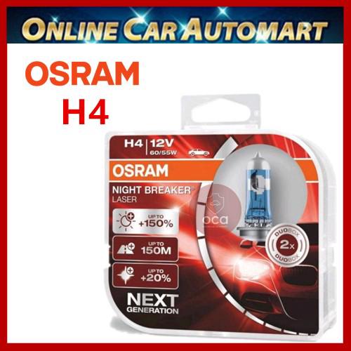 Osram Night Breaker เลเซอร์ + หลอดไฟสว่าง 150% H4-One คู่ (พร้อมรับประกัน)