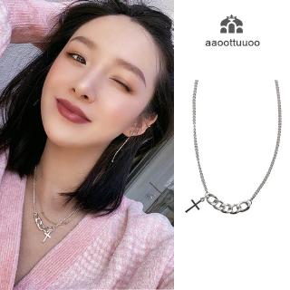 Cross Choker Necklace for Women Stainless Steel Short Chain Necklace Summer Jewelry Collar