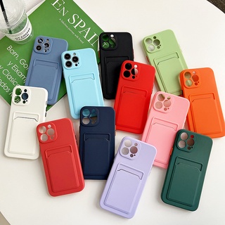 เคสโทรศัพท์มือถือ แบบนิ่ม มีช่องใส่บัตร สําหรับ iPhone 13 Mini 11 Pro Max 13mini i11 i13 Pro