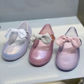 【CC】พร้อมส่ง รองเท้าแตะ รองเท้าเต้นรํา รองเท้าเจลลี่ โบว์ ขนาดเล็ก น่ารัก สําหรับเด็กผู้หญิง