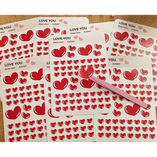 ♥️ HEART YOU LOVE YOU STICKERS ♥️ สติ๊กเกอร์ รัก หัวใจ แดง เลิฟ ♥️