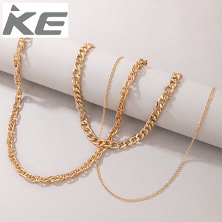 Simple hip-hop jewelry Gold chain three-necklace Heavy metal multi-necklace for girls for wom