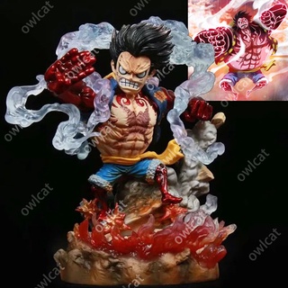 โมเดลวันพีช Gear 4 Luffy Boundman 14cm VS Doflamingo Ver. วันพีซ ฟิกเกอ One Piece Monkey D Luffy PVC Figure Dressrosa Version GK Gear Fourth OnePiece Anime Straw Hat Pirate