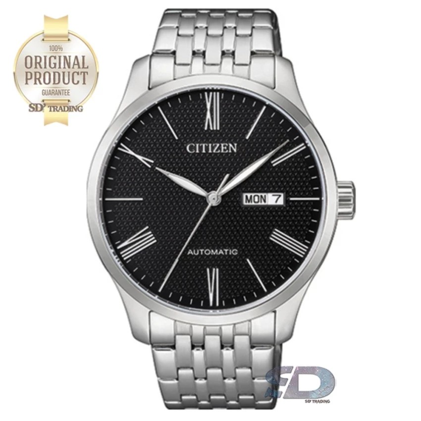 CITIZEN Men's Automatic Stainless Steel Watch รุ่น NH8350-59E - Silver/Black เลขโรมัน