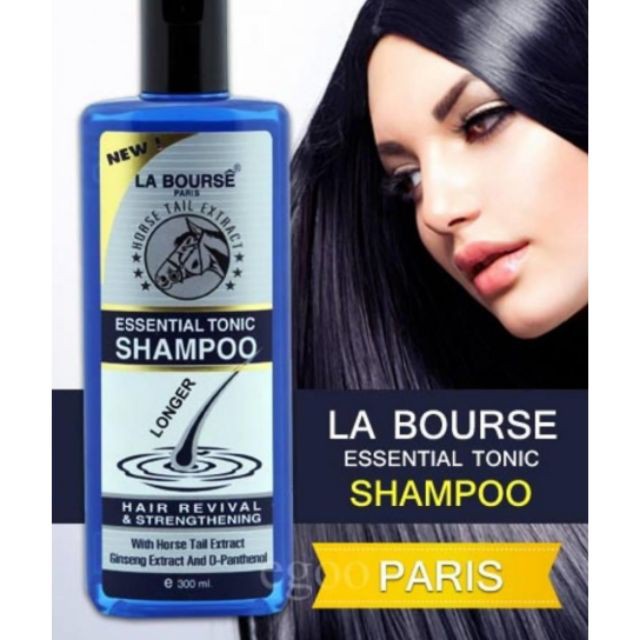 La Bourse Tonic Essence Shampoo ลาบูสส์ แชมพู เร่งผมยาว สร้างผมใหม่ น้ำมันหางม้า โสม วิตามิน ลาบูส ปริมาณ 300 มล.