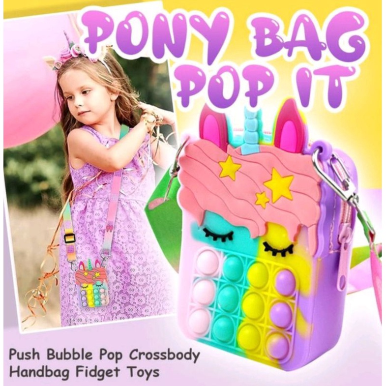 Ready ใหม่ POP IT UNICORN MEDIUM BAG/POP IT BAG/GOTO POP IT SLING BAG JELLY SLING BAG สําหรับ GIRLS 