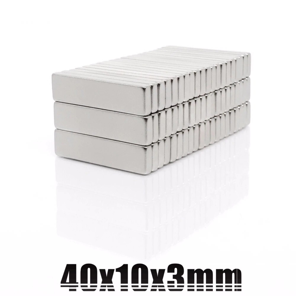 1ชิ้น แม่เหล็กแรงสูง 40x10x5มิล Magnet Neodymium 40*10*5มิล สี่เหลี่ยม 40x10x5mm แม่เหล็ก นีโอไดเมียม ขนาด 40*10*5mm