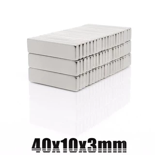 1ชิ้น แม่เหล็กนีโอดิเมียม 40x10x3มิล Magnet Neodymium 40*10*3มิล แม่เหล็กแรงสูง สี่เหลี่ยม ขนาด 40x10x3mm