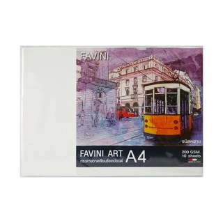 FAVINI ART กระดาษวาดเขียน 100 ปอนด์ ขนาด A4 200แกรม สีถนอมสายตา ผิวหยาบ (10 50 แผ่น)