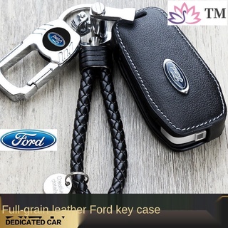 Fordพวงกุญแจเคสกุญแจรีโมทรถยนต์แบบหนังสําหรับ Ford MK4 Tiger Wing ecosport Mondeo Carnival MK2