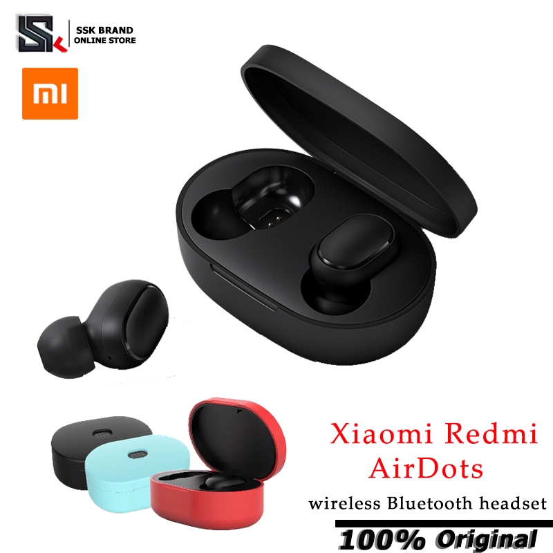 Xiaomi Redmi AirDots หูฟังบลูทูธ True Wireless 5.0 TWS สมาร์ทจับคู่บลูทูธ ของขวัญฟรี（ใส่ปลอก）