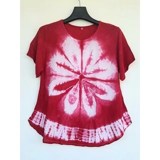 เสื้อมัดย้อมคอกลมเข้ารูปชายบาน ใส่แล้วเพรียว ใส่แล้วผอม