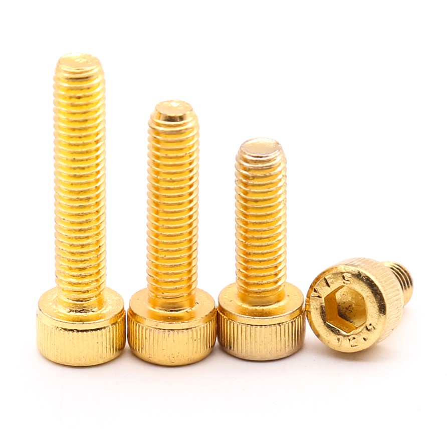 M2 M2.5 สกรูหัวจม Hex Head Allen Bolt - ชุบไทเทเนียมสีทอง