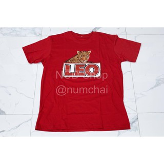 เสื้อยืด ลีโอเบียร์ สีแดงสด ลิขสิทธิ์แท้บริษัท