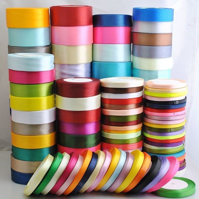 25yard ซาตินโบว์ Embellishment ตกแต่งหัตถกรรมริบบิ้นงานแต่งงาน