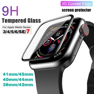 ฟิล์มกระจกนิรภัย 3D ขนาด 41 มม. 45 มม. 38 มม. 42 มม. 40 มม. 44 มม. สำหรับ Apple Watch Series 7 6 se54321